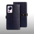 For Xiaomi 13 Lite idewei Crocodile Texture Leather Phone Case(Dark Blue) - 1