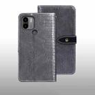 For Xiaomi Poco C51 idewei Crocodile Texture Leather Phone Case(Grey) - 1