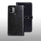 For Xiaomi Poco C51 idewei Crocodile Texture Leather Phone Case(Black) - 1