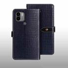 For Xiaomi Poco C51 idewei Crocodile Texture Leather Phone Case(Dark Blue) - 1