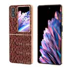 For OPPO Find N2 Flip Sky Series Nano Electroplating Genuine Leather Phone Case(Coffee) - 1