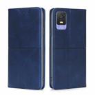 For TCL 403 Cow Texture Magnetic Horizontal Flip Leather Phone Case(Blue) - 1