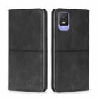 For TCL 403 Cow Texture Magnetic Horizontal Flip Leather Phone Case(Black) - 1