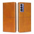 For Tecno Camon 18 / 18 P Cow Texture Magnetic Horizontal Flip Leather Phone Case(Light Brown) - 1