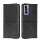 For Tecno Camon 18 / 18 P Cow Texture Magnetic Horizontal Flip Leather Phone Case(Black) - 1
