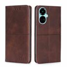 For Tecno Camon 19 / Camon 19 Pro Cow Texture Magnetic Horizontal Flip Leather Phone Case(Dark Brown) - 1