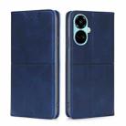 For Tecno Camon 19 / Camon 19 Pro Cow Texture Magnetic Horizontal Flip Leather Phone Case(Blue) - 1