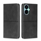 For Tecno Camon 19 / Camon 19 Pro Cow Texture Magnetic Horizontal Flip Leather Phone Case(Black) - 1