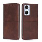 For Tecno Pop 6 Pro Cow Texture Magnetic Horizontal Flip Leather Phone Case(Dark Brown) - 1