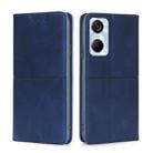 For Tecno Pop 6 Pro Cow Texture Magnetic Horizontal Flip Leather Phone Case(Blue) - 1