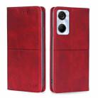 For Tecno Pop 6 Pro Cow Texture Magnetic Horizontal Flip Leather Phone Case(Red) - 1