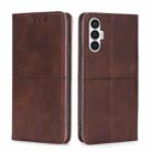 For Tecno Pova 3 Cow Texture Magnetic Horizontal Flip Leather Phone Case(Dark Brown) - 1