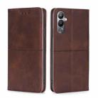 For Tecno Pova 4 Cow Texture Magnetic Horizontal Flip Leather Phone Case(Dark Brown) - 1