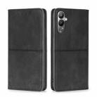 For Tecno Pova 4 Cow Texture Magnetic Horizontal Flip Leather Phone Case(Black) - 1