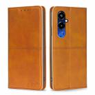 For Tecno Pova 4 Pro Cow Texture Magnetic Horizontal Flip Leather Phone Case(Light Brown) - 1