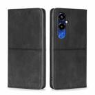 For Tecno Pova 4 Pro Cow Texture Magnetic Horizontal Flip Leather Phone Case(Black) - 1