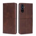 For Tecno Pova Neo 2 Cow Texture Magnetic Horizontal Flip Leather Phone Case(Dark Brown) - 1