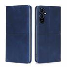 For Tecno Pova Neo 2 Cow Texture Magnetic Horizontal Flip Leather Phone Case(Blue) - 1