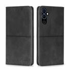 For Tecno Pova Neo 2 Cow Texture Magnetic Horizontal Flip Leather Phone Case(Black) - 1