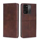 For Tecno Spark 8C Cow Texture Magnetic Horizontal Flip Leather Phone Case(Dark Brown) - 1