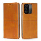 For Tecno Spark 8C Cow Texture Magnetic Horizontal Flip Leather Phone Case(Light Brown) - 1