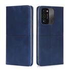 For Tecno Spark 8C Cow Texture Magnetic Horizontal Flip Leather Phone Case(Blue) - 1