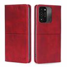 For Tecno Spark 8C Cow Texture Magnetic Horizontal Flip Leather Phone Case(Red) - 1