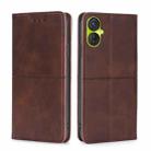 For Tecno Spark 9 Pro Cow Texture Magnetic Horizontal Flip Leather Phone Case(Dark Brown) - 1