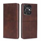 For Tecno Spark 10C Cow Texture Magnetic Horizontal Flip Leather Phone Case(Dark Brown) - 1