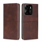 For Tecno Spark Go 2023 / Pop 7 / Pop 7 Pro Cow Texture Magnetic Horizontal Flip Leather Phone Case(Dark Brown) - 1