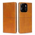 For Tecno Spark Go 2023 / Pop 7 / Pop 7 Pro Cow Texture Magnetic Horizontal Flip Leather Phone Case(Light Brown) - 1