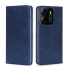 For Tecno Spark Go 2023 / Pop 7 / Pop 7 Pro Cow Texture Magnetic Horizontal Flip Leather Phone Case(Blue) - 1