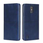 For ZTE Blade A32 Cow Texture Magnetic Horizontal Flip Leather Phone Case(Blue) - 1