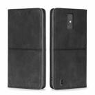 For ZTE Blade A32 Cow Texture Magnetic Horizontal Flip Leather Phone Case(Black) - 1