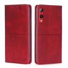 For Rakuten Hand 4G Cow Texture Magnetic Horizontal Flip Leather Phone Case(Red) - 1