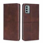 For Nokia G22 Cow Texture Magnetic Horizontal Flip Leather Phone Case(Dark Brown) - 1