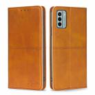 For Nokia G22 Cow Texture Magnetic Horizontal Flip Leather Phone Case(Light Brown) - 1