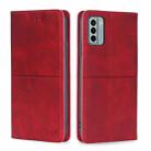 For Nokia G22 Cow Texture Magnetic Horizontal Flip Leather Phone Case(Red) - 1