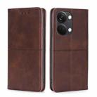 For OnePlus Ace 2V 5G Cow Texture Magnetic Horizontal Flip Leather Phone Case(Dark Brown) - 1