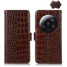 For Xiaomi 13 Ultra Crocodile Top Layer Cowhide Leather Phone Case(Brown) - 1