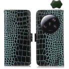 For Xiaomi 13 Ultra Crocodile Top Layer Cowhide Leather Phone Case(Green) - 1