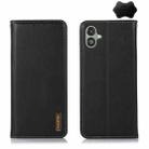 For Samsung Galaxy F14 5G KHAZNEH Nappa Top Layer Cowhide Leather Phone Case(Black) - 1