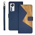 For Blackview A85 idewei Two-color Splicing Leather Phone Case(Blue) - 1