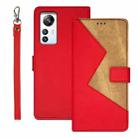 For Blackview A85 idewei Two-color Splicing Leather Phone Case(Red) - 1