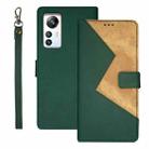 For Blackview A85 idewei Two-color Splicing Leather Phone Case(Green) - 1