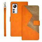 For Blackview A85 idewei Two-color Splicing Leather Phone Case(Orange) - 1