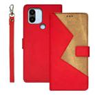 For Xiaomi Redmi A2+ idewei Two-color Splicing Leather Phone Case(Red) - 1
