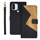 For Xiaomi Redmi A2+ idewei Two-color Splicing Leather Phone Case(Black) - 1