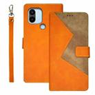 For Xiaomi Redmi A2+ idewei Two-color Splicing Leather Phone Case(Orange) - 1