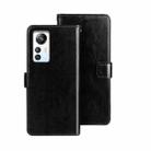 For Blackview A85 idewei Crazy Horse Texture Leather Phone Case with Holder(Black) - 1